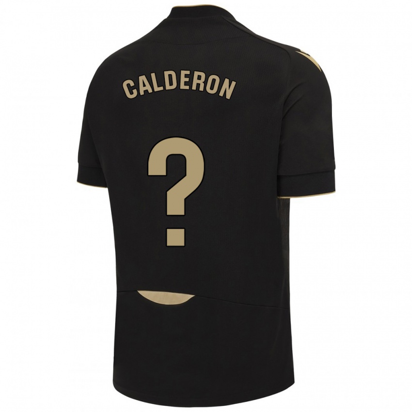 Bambino Maglia Martín Calderón #0 Nero Kit Gara Away 2023/24 Maglietta