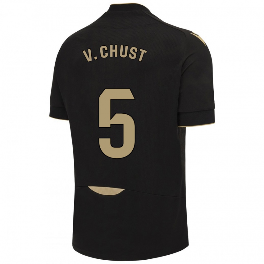 Bambino Maglia Victor Chust #5 Nero Kit Gara Away 2023/24 Maglietta