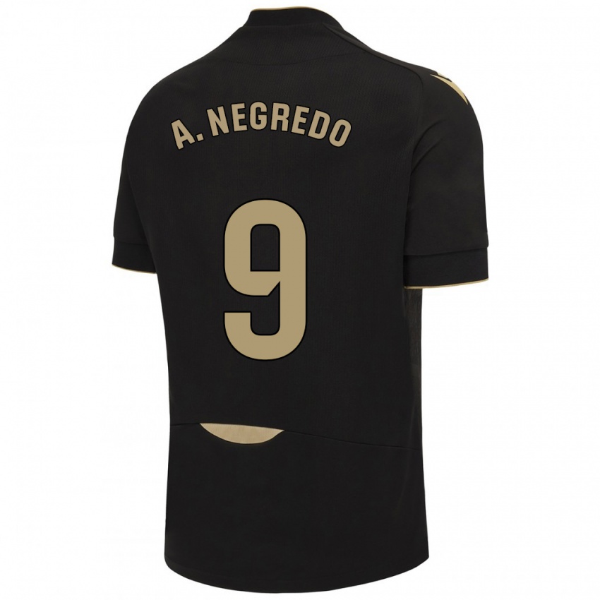 Bambino Maglia Álvaro Negredo #9 Nero Kit Gara Away 2023/24 Maglietta