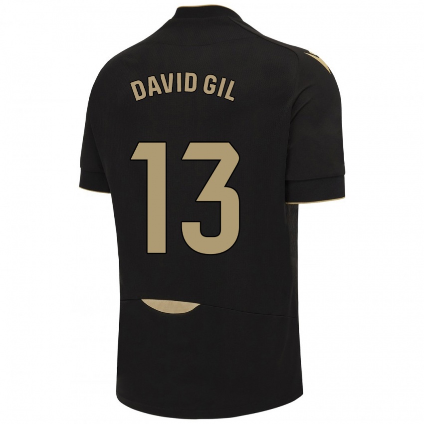 Bambino Maglia David Gil #13 Nero Kit Gara Away 2023/24 Maglietta