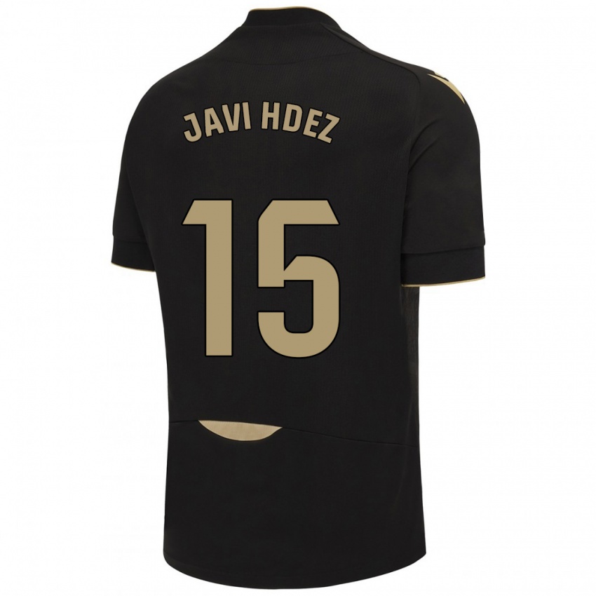 Bambino Maglia Javi Hernández #15 Nero Kit Gara Away 2023/24 Maglietta