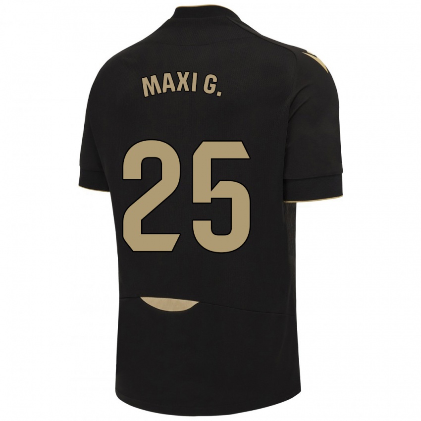 Bambino Maglia Maxi Gómez #25 Nero Kit Gara Away 2023/24 Maglietta