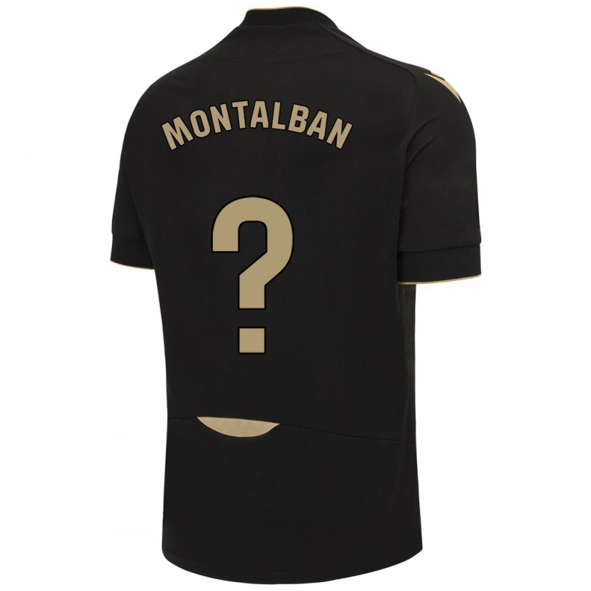 Bambino Maglia Sergio Montalbán #0 Nero Kit Gara Away 2023/24 Maglietta