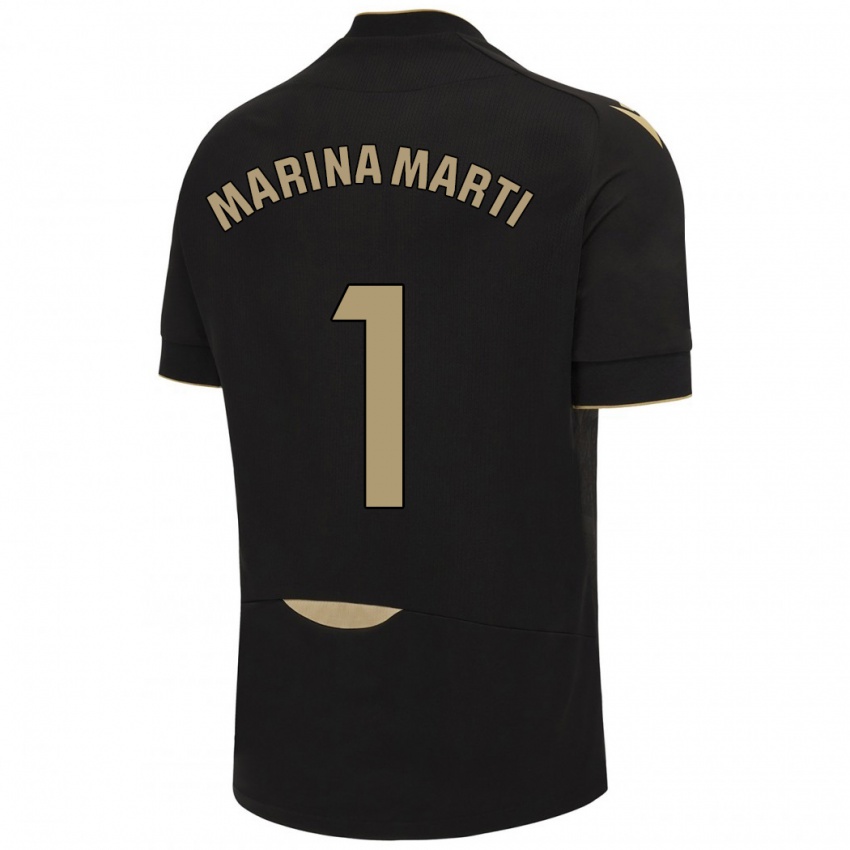 Bambino Maglia Marina Martí #1 Nero Kit Gara Away 2023/24 Maglietta