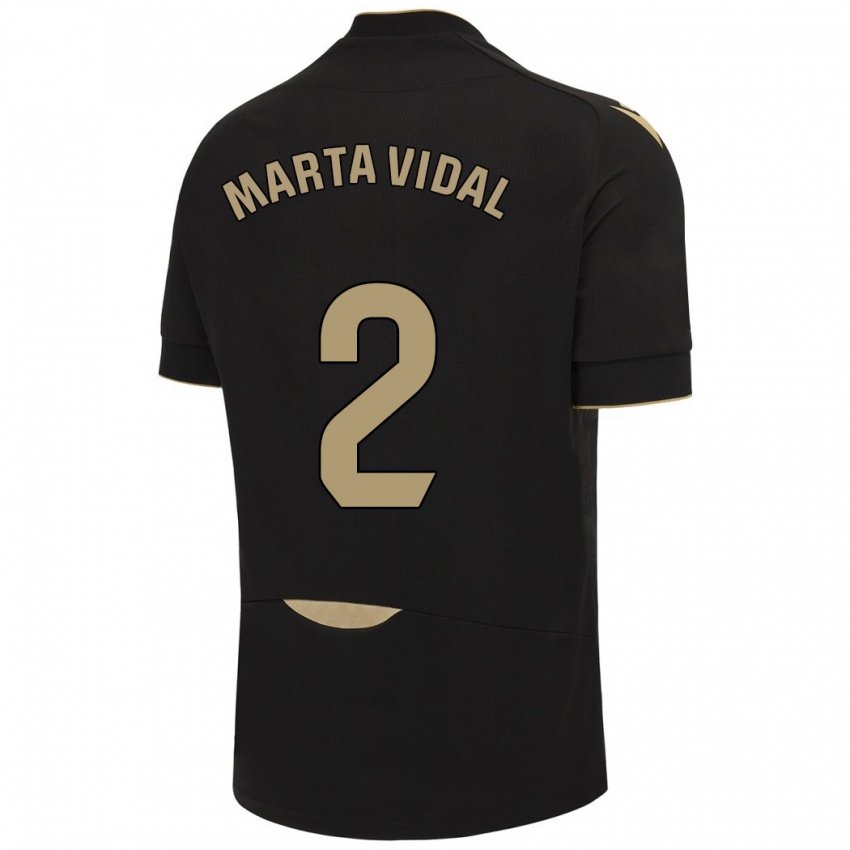 Bambino Maglia Marta Vidal Vela #2 Nero Kit Gara Away 2023/24 Maglietta