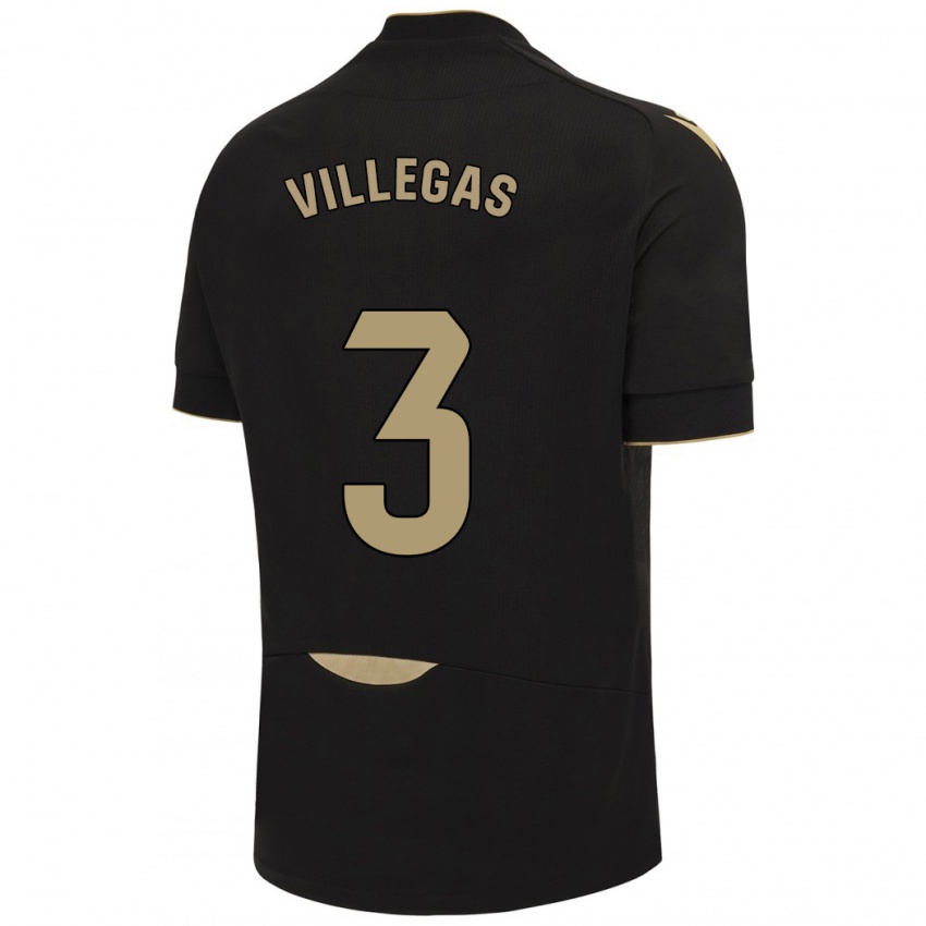 Bambino Maglia Virginia Villegas Rico #3 Nero Kit Gara Away 2023/24 Maglietta