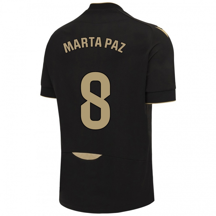 Bambino Maglia Marta Milagros Paz Cruz #8 Nero Kit Gara Away 2023/24 Maglietta