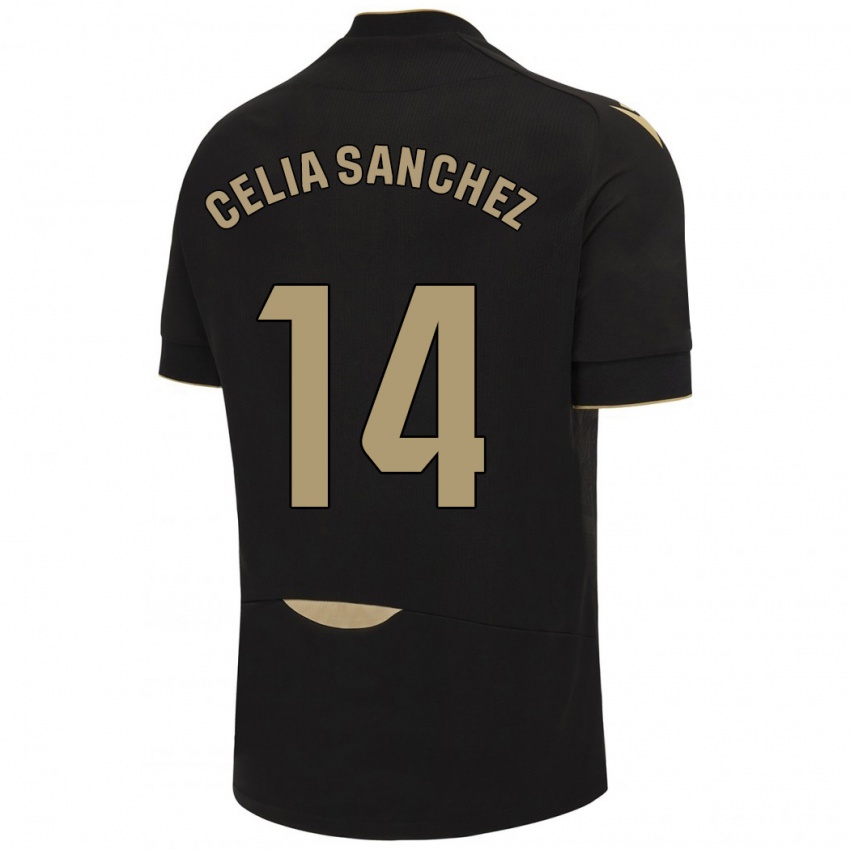 Bambino Maglia Celia Sánchez García #14 Nero Kit Gara Away 2023/24 Maglietta