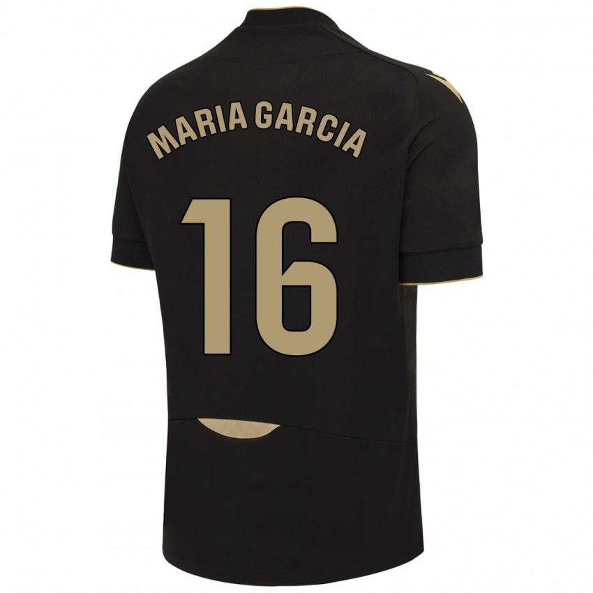 Bambino Maglia Maria García Fernández #16 Nero Kit Gara Away 2023/24 Maglietta