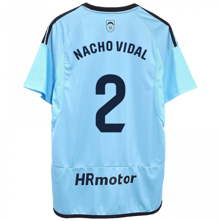 Bambino Maglia Nacho Vidal #2 Blu Kit Gara Away 2023/24 Maglietta