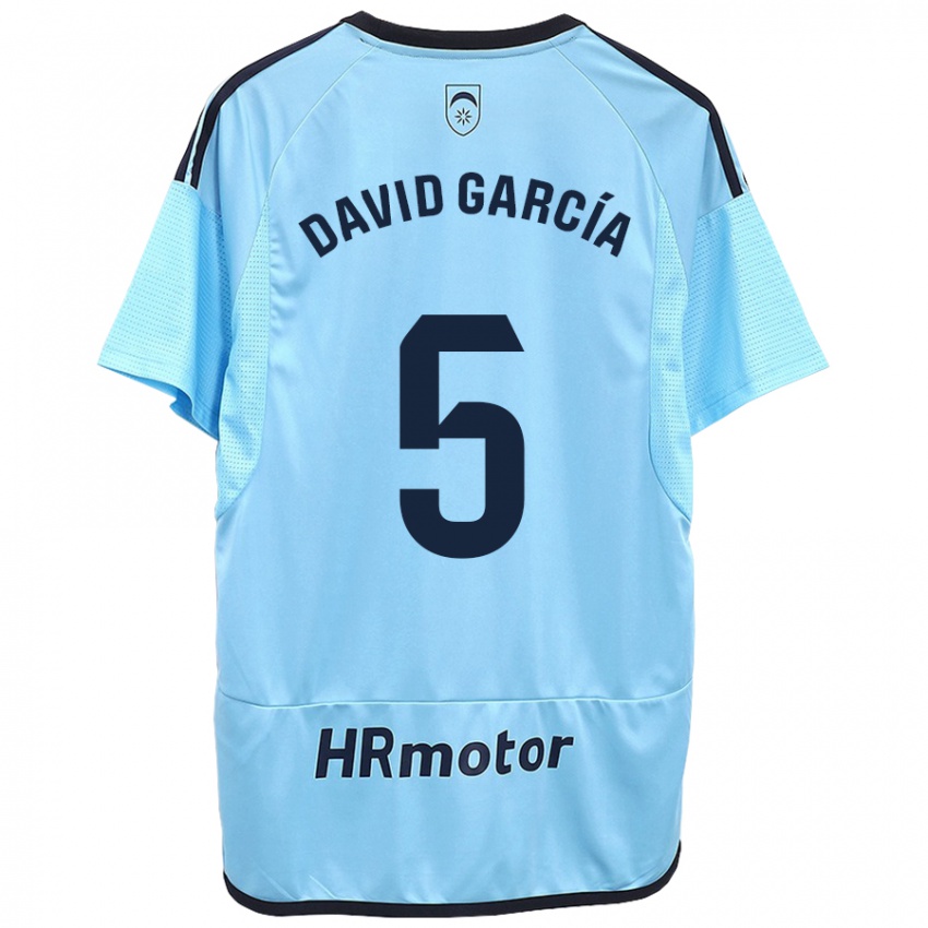 Bambino Maglia David García #5 Blu Kit Gara Away 2023/24 Maglietta