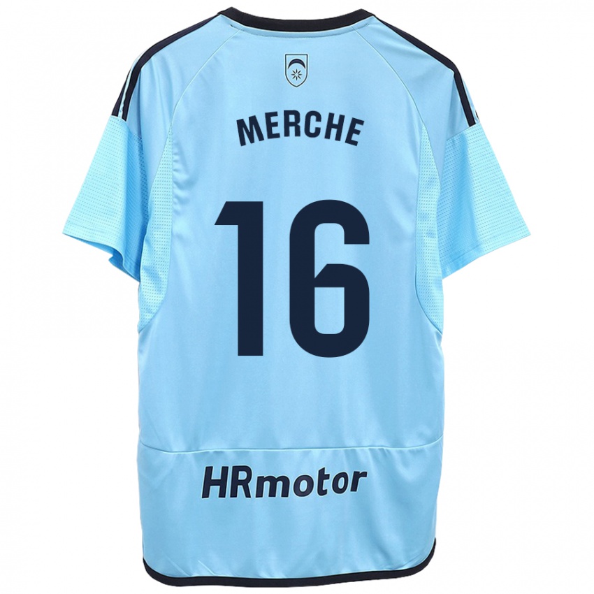 Bambino Maglia Merche Izal García #16 Blu Kit Gara Away 2023/24 Maglietta