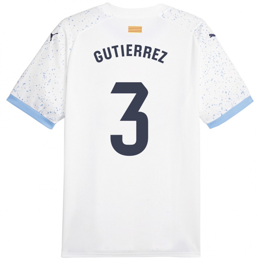 Bambino Maglia Miguel Gutierrez #3 Bianco Kit Gara Away 2023/24 Maglietta