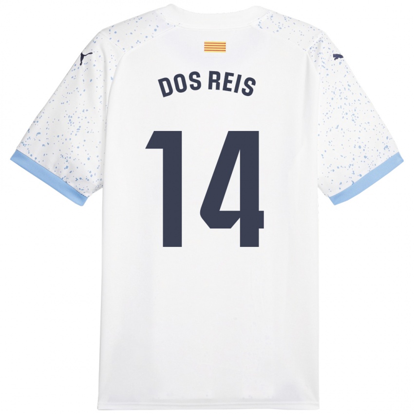 Bambino Maglia Leo Dos Reis #14 Bianco Kit Gara Away 2023/24 Maglietta