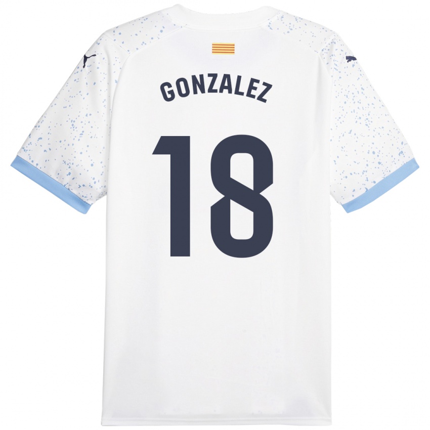 Bambino Maglia Gerard Gonzalez #18 Bianco Kit Gara Away 2023/24 Maglietta