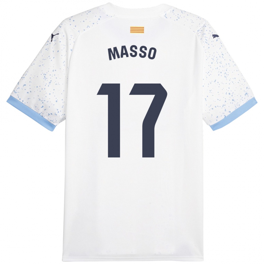 Bambino Maglia Ainoa Massó #17 Bianco Kit Gara Away 2023/24 Maglietta