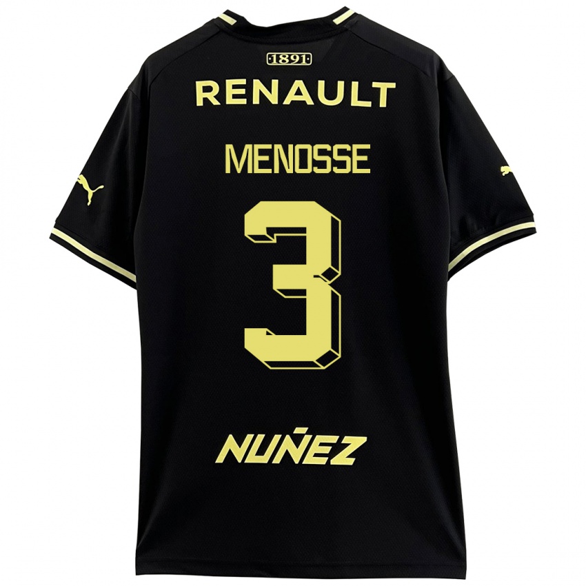 Bambino Maglia Hernán Menosse #3 Nero Kit Gara Away 2023/24 Maglietta