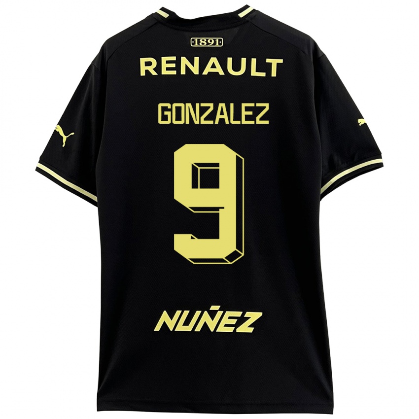 Bambino Maglia Franco González #9 Nero Kit Gara Away 2023/24 Maglietta