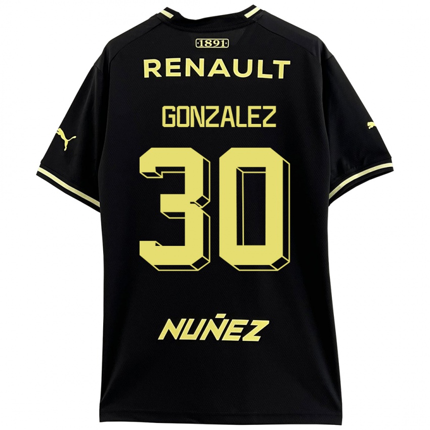 Bambino Maglia Ángel González #30 Nero Kit Gara Away 2023/24 Maglietta