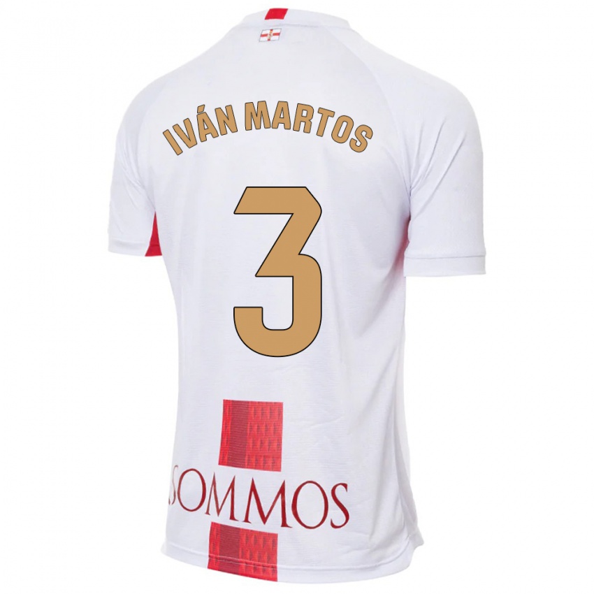 Bambino Maglia Iván Martos #3 Bianco Kit Gara Away 2023/24 Maglietta