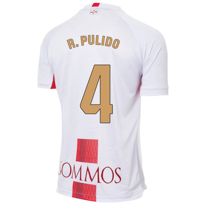 Bambino Maglia Rubén Pulido #4 Bianco Kit Gara Away 2023/24 Maglietta