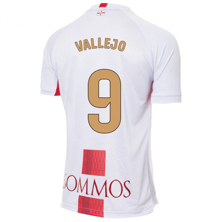 Bambino Maglia Hugo Vallejo #9 Bianco Kit Gara Away 2023/24 Maglietta