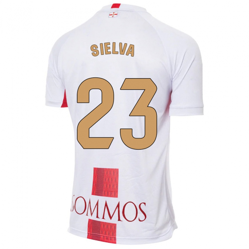 Bambino Maglia Óscar Sielva #23 Bianco Kit Gara Away 2023/24 Maglietta