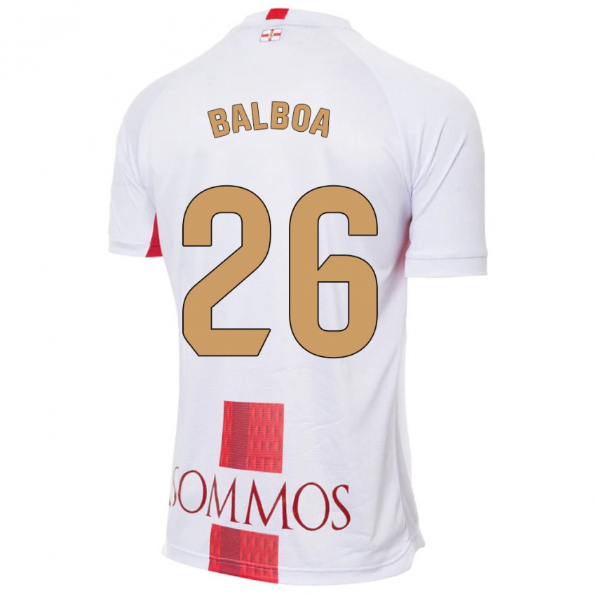 Bambino Maglia Álex Balboa #26 Bianco Kit Gara Away 2023/24 Maglietta