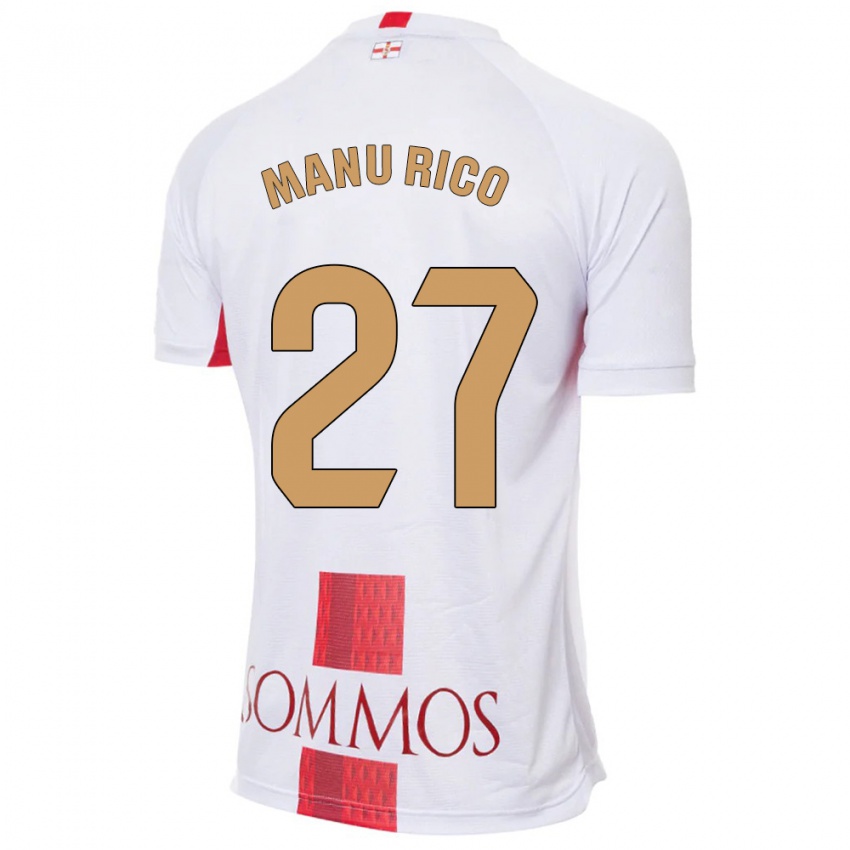 Bambino Maglia Manu Rico #27 Bianco Kit Gara Away 2023/24 Maglietta