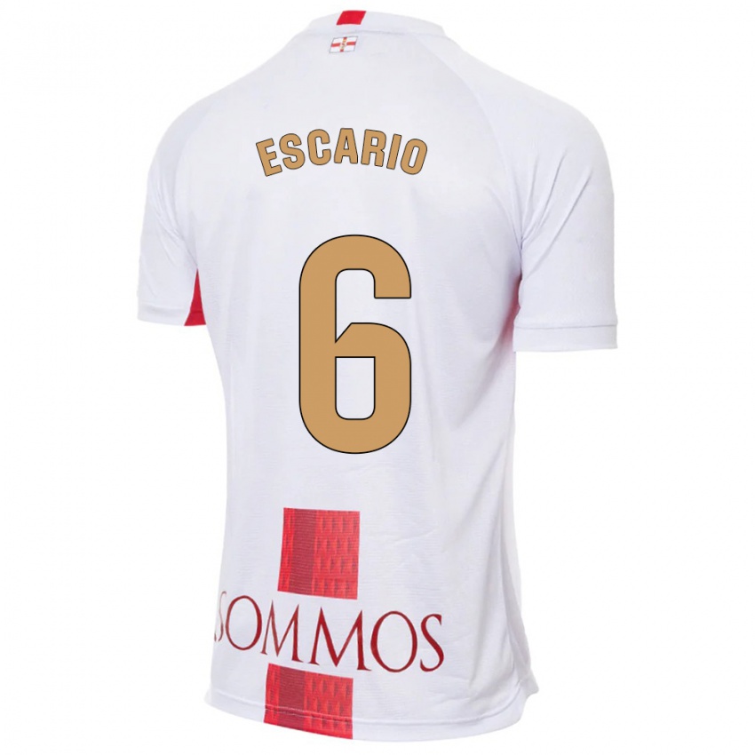 Bambino Maglia Jaime Escario #6 Bianco Kit Gara Away 2023/24 Maglietta