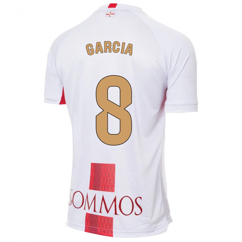 Bambino Maglia David García #8 Bianco Kit Gara Away 2023/24 Maglietta