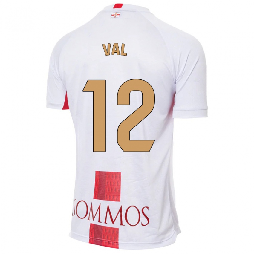 Bambino Maglia Ángel Val #12 Bianco Kit Gara Away 2023/24 Maglietta