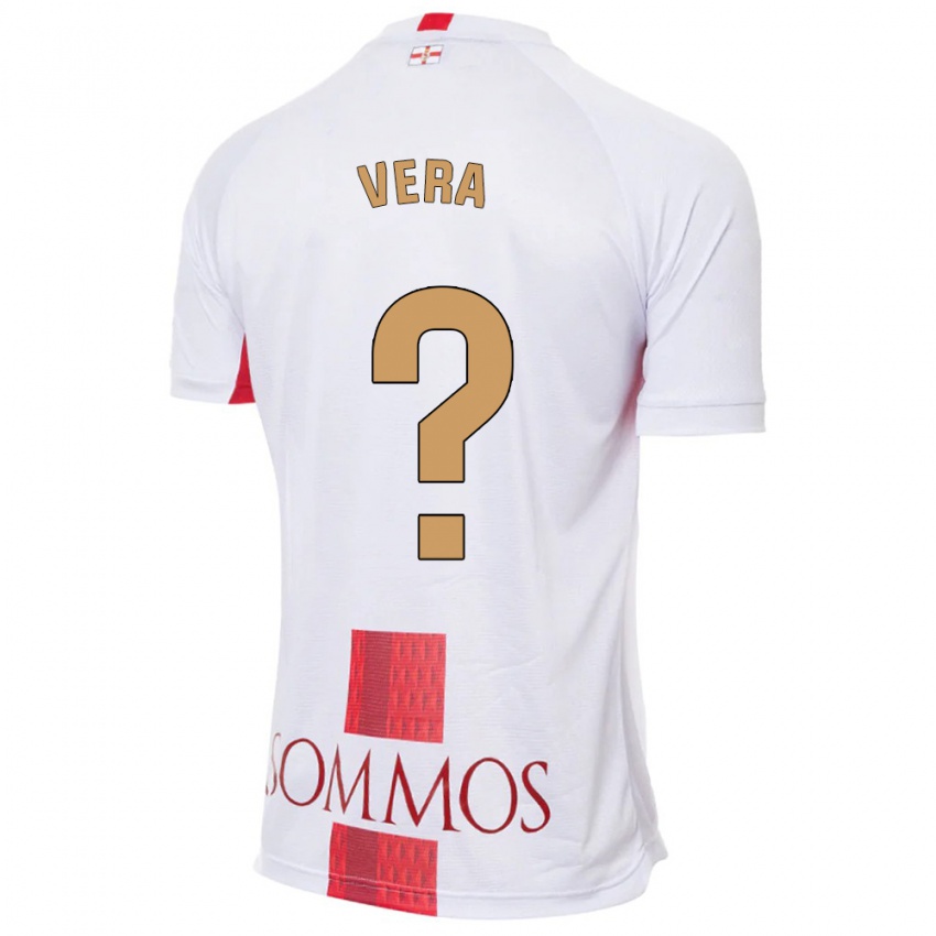 Bambino Maglia Ángel Vera #0 Bianco Kit Gara Away 2023/24 Maglietta