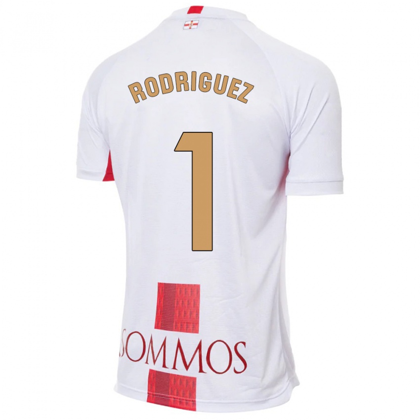 Bambino Maglia Nuria Rodríguez #1 Bianco Kit Gara Away 2023/24 Maglietta