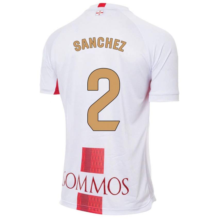 Bambino Maglia Paz Sánchez #2 Bianco Kit Gara Away 2023/24 Maglietta