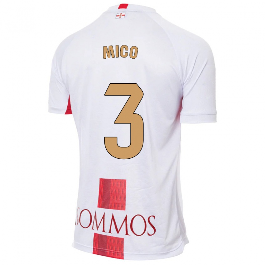 Bambino Maglia Sara Micó #3 Bianco Kit Gara Away 2023/24 Maglietta