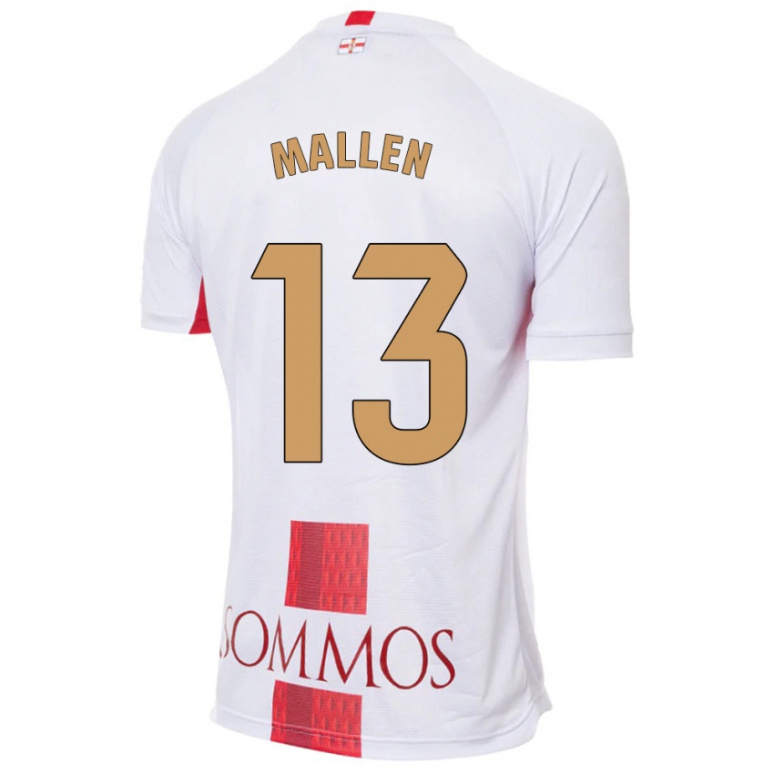 Bambino Maglia Lucía Mallén #13 Bianco Kit Gara Away 2023/24 Maglietta