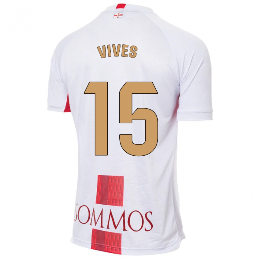 Bambino Maglia Helena Vives #15 Bianco Kit Gara Away 2023/24 Maglietta