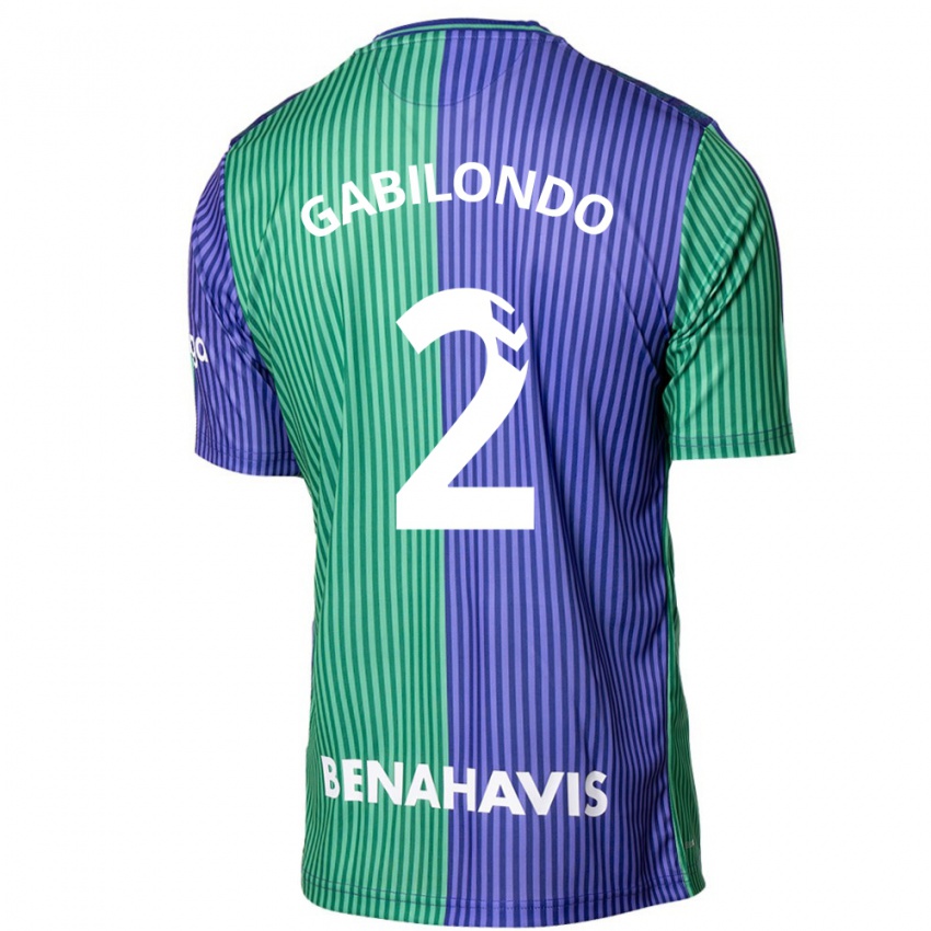 Bambino Maglia Jokin Gabilondo #2 Verde Blu Kit Gara Away 2023/24 Maglietta