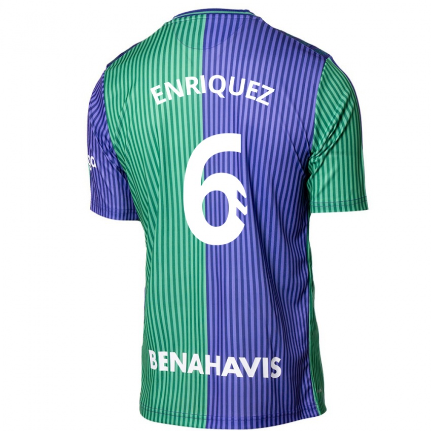 Bambino Maglia Ramón Enríquez #6 Verde Blu Kit Gara Away 2023/24 Maglietta