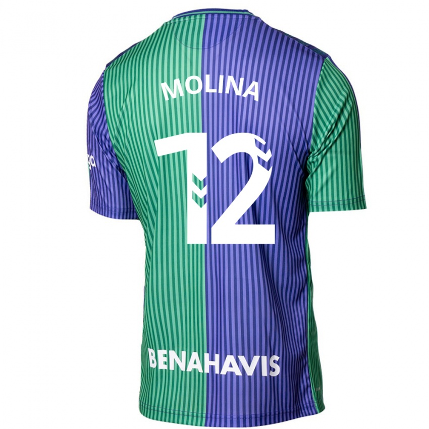 Bambino Maglia Manu Molina #12 Verde Blu Kit Gara Away 2023/24 Maglietta