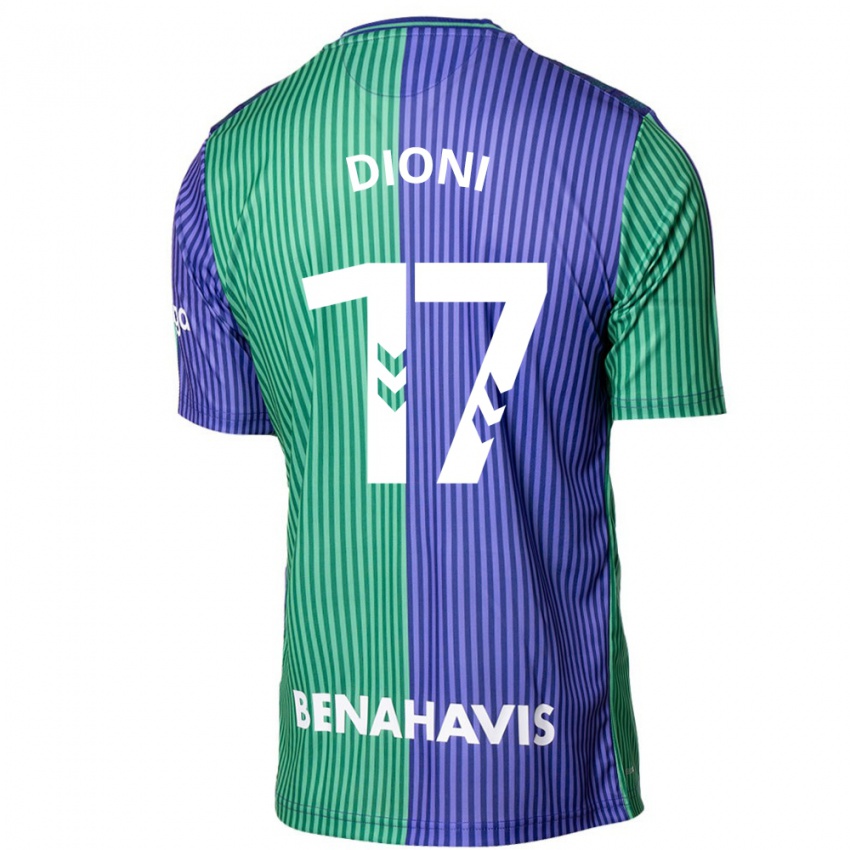 Bambino Maglia Dioni #17 Verde Blu Kit Gara Away 2023/24 Maglietta