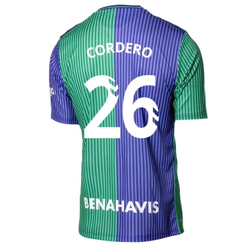 Bambino Maglia Antonio Cordero #26 Verde Blu Kit Gara Away 2023/24 Maglietta