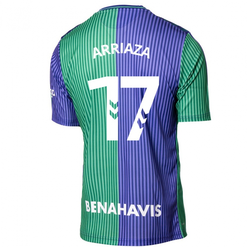 Bambino Maglia Pablo Arriaza #17 Verde Blu Kit Gara Away 2023/24 Maglietta