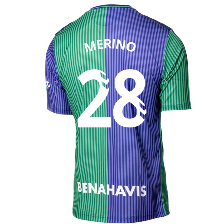 Bambino Maglia Izan Merino #28 Verde Blu Kit Gara Away 2023/24 Maglietta