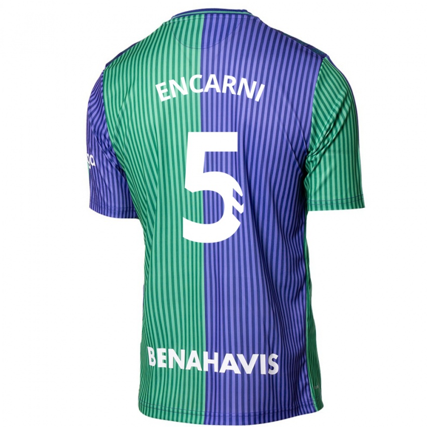 Bambino Maglia Encarni #5 Verde Blu Kit Gara Away 2023/24 Maglietta