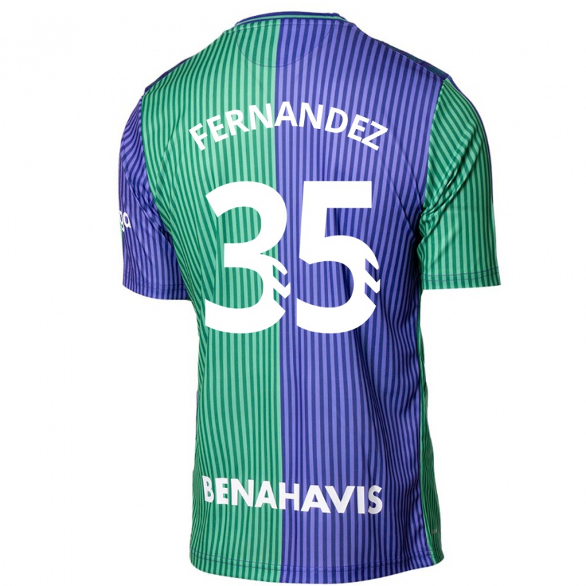 Bambino Maglia Inés Fernández #35 Verde Blu Kit Gara Away 2023/24 Maglietta