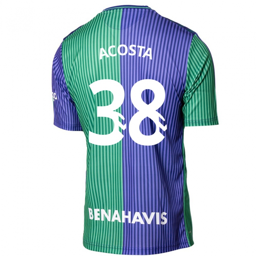 Bambino Maglia Judith Acosta #38 Verde Blu Kit Gara Away 2023/24 Maglietta