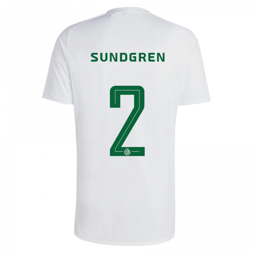 Bambino Maglia Daniel Sundgren #2 Verde Blu Kit Gara Away 2023/24 Maglietta