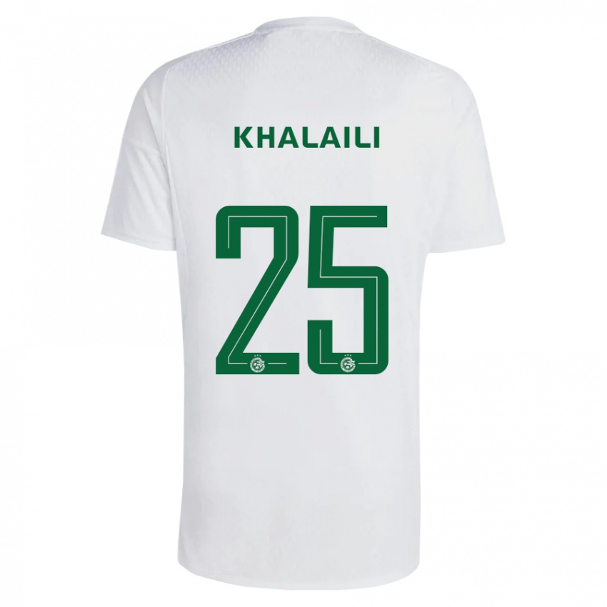 Bambino Maglia Anan Khalaili #25 Verde Blu Kit Gara Away 2023/24 Maglietta